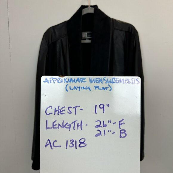 Kut from the Kloth Ana Faux Leather Drape Front Jacket Large - Picture 12 of 12